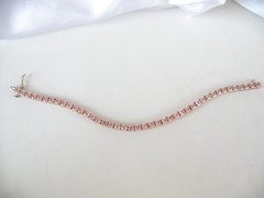Gold on Sterling Silver 925 Natural Morganite Tennis Bracelet 7.5″