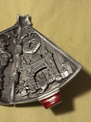 Vintage Cute JJ Christmas Tree Brooch- Opens To Reveal Cat Christmas Scene-Santa