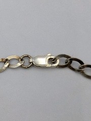 Vintage 925 Sterling Silver Curb Link Chain Bracelet 7.5″ Charm Starter – 3.2g