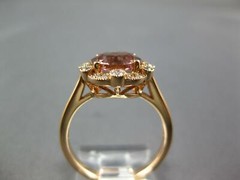 ESTATE 2.42CT DIAMOND & AAA PINK TOURMALINE 14KT ROSE GOLD ROUND ENGAGEMENT RING