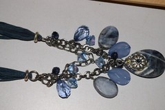 Vintage to now leather stone crystal necklace