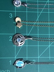 b53. 925 Sterling, GF, Mix material, Enamel, Pearl, Stone 8 chain Necklaces.