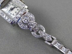 ANTIQUE LARGE 2.30CT OLD MINE DIAMOND PLATINUM HAMILTON WATCH F VVS/VS #14090