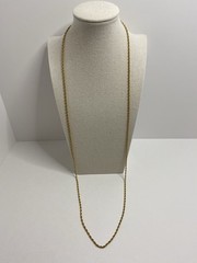 Vintage 1/20 14K Gold Filled Rope Chain Necklace 37-1/2” Long Flapper Opera 9g