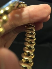 VTG LA MODE “Precious Metal” WWII SWEETHEART EXPANSION STRETCH LOCKET BRACELET