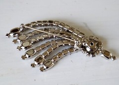 Pretty Vintage Clear Glass Rhinestone Brooch Shooting Star Design 3.5 in Size