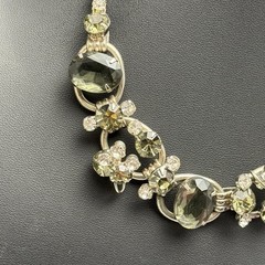 Juliana D&E Smoky Rhinestone 5-Link Necklace Choker / Collar 15” Vintage