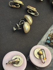 Vintage Clip On/screw Back Earring Lot , All Wearable Lot #5 Sold As Is