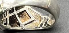 Faceted Hematite and Blue Topaz Sterling and Yellow Gold Plated Ring NH S-11.75