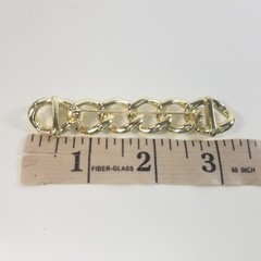 Chain Style Bar Pin Brooch Gold Tone Link Vintage Estate 3.25″