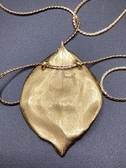 Vintage Crown Trifari Gold Leaf Necklace clean very good shape