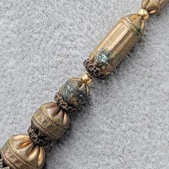Antique Necklace Enamel Ceramic Filigree 15 in