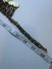 Vintage Boho Gold Tone Chainmail Coin Bib Choker Statement Necklace 18” H3