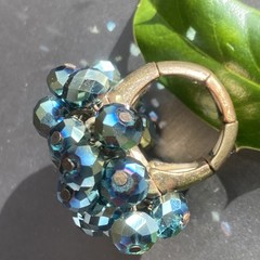 Vintage Ring Estate Jewelry Pre-owned Purple Briolette Crystal Cha-Cha Any Size