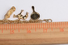 Vintage Barbie For Girls Gold Tone Charm Bracelet 7.5″ w/ Box & COA