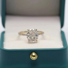 2.75Ct Oval Cut Lab Created Diamond Wedding Bridal 14K Yellow Gold Finish Ring