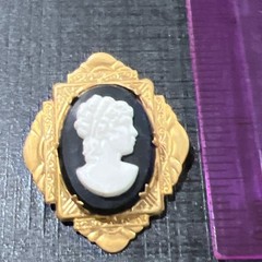 Vintage Cameo Brooch 1.5 In