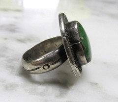 Southwestern Style Turquoise Sterling Silver Ring ~ Size 6.5 ~ 13grams ~ 7-C571