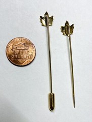 Vintage Gold Tone Stick/Hat /Lapel Pin Lot Of 18 pieces-Maple Leaf Shape pin