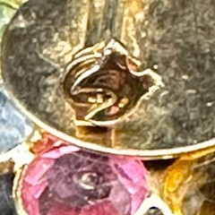 Vintage “Tutti Fruitti” Rhinestone Flower Brooch – 1.21″ Diameter