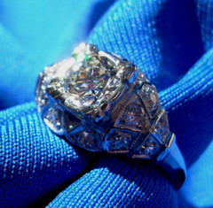 Original EARTH MINED DIAMOND Art Deco Engagement Ring VINTAGE PLATINUM Solitaire