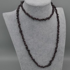 Vintage Purple Garnet Beaded 35″ Necklace Natural Pyrope Almandine Nugget 64g
