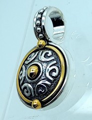 Vintage unique design style Two Tone round shape Pendant charm fashion jewelry