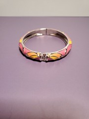 Vintage Cloisonné Hinged Style Enamel Bangle Bracelet
