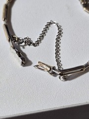 Edwardian 1.02 Ct Mine Cut Diamond Platinum Gold Line Bracelet–Milgrain Edging