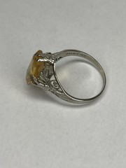 Antique Ring Art Deco David BELAIS Filigree 10k White Gold Sz 6