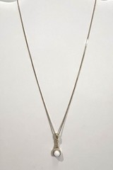 AGI Vtg Opal Necklace Pave CZ 925 Vermeil Sterling Gold 18” Box Chain Ex Cond