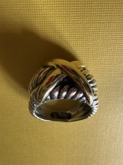 VTG One Owner / DAVID YURMAN triple cable 14kt GOLD “X” ring / Size 8.5 / 12.9 G