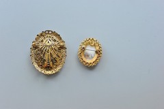 Vintage lot Cameo Style romantic Brooch Pin 1 signed West Germany PG25