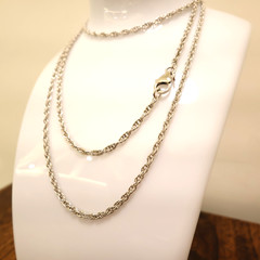Bronzo Italia necklace rope chain 36-in Milor Italy silvertone lobster clasp
