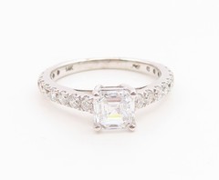 14k GOLD Vintage Ring Elegant Real 1 ct Lab Grown Diamond Band Sz 7 GR1213
