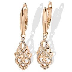Art Deco Vintage Lab Created Diamond Party Wear New Earring 14K Rose Gold Finish
