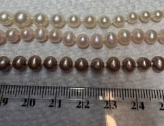 Vintage Single strand pearl necklace Lot of 3 with 10K gold clasps 17-18” inches