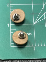 Vintage Brown Lucite Enameled Round Retro Earrings
