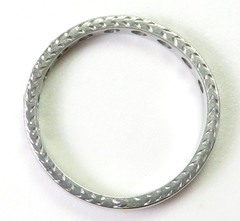 Antique Art Deco Diamond Wedding Band 17K White Gold EGL USA Ring Size 7.25 UK-O