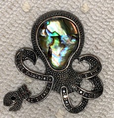 Lot 5 Pc MODERN JEWELRY Necklace Ring Pendant OCTOPUS Lapis DRAGONFLY Lot #8