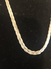 VINTAGE STERLING SILVER ITALY WOVEN BRAIDED 18” INCH NECKLACE 925 6mm 5.50g