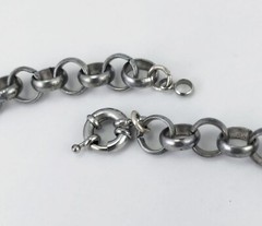 Fun Vintage Silver Tone Statement Necklace w/Ceramic Glass & Plastic Beads