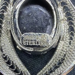 Sorrento Signed Sterling Silver Rope Necklace Teardrop Pendant Blue Oval Stone
