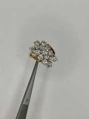 Stunning 1970 Vintage Estate 18k Gold 3.50ct Diamond Cluster Cocktail Ring