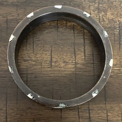 Vintage Horn and Bovine Bone inlays Bangle Bracelet