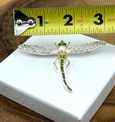 Signed MMA MKM CN Metropolitan Museum Of Art Enamel Rhinestone Dragonfly Brooch