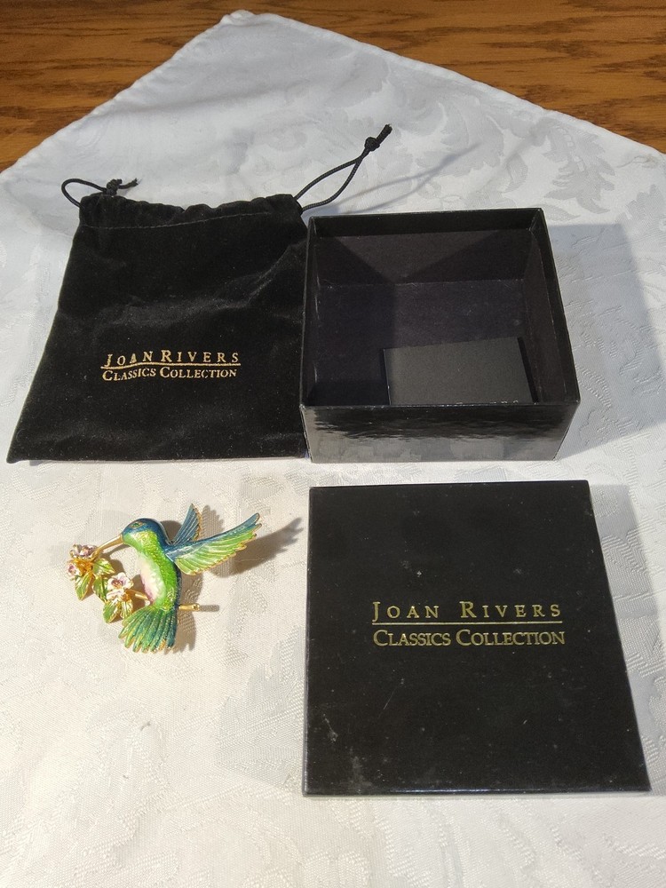 NEW Retired Vintage Joan Rivers Pin Brooch Flights of Fantasy Hummingbird Enamel