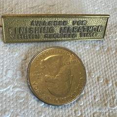 VTG Style Awarded For Finishing Marathon Within Required Time Bar Lapel Brooch