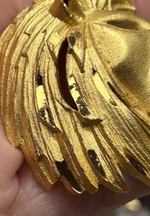 Vintage Lion Head Necklace Gold Tone Runway Brutalist Couture Statement 70s 61g