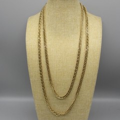 Vintage Monet Necklace Chain Flapper Gold Tone Long 57 Inch